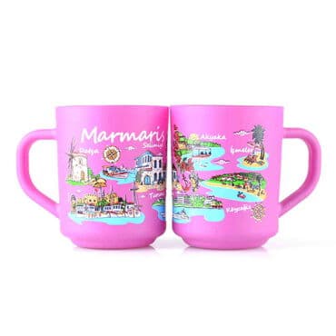 Marmaris Region Themed Colored Glass Mug - 5