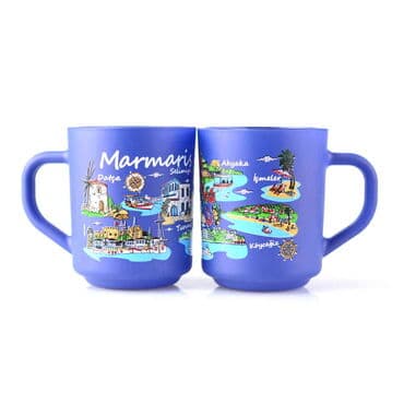 Marmaris Region Themed Colored Glass Mug - 7