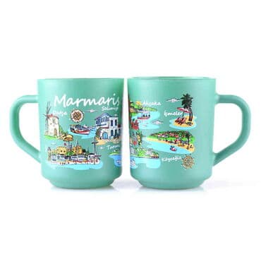 Marmaris Region Themed Colored Glass Mug - 8