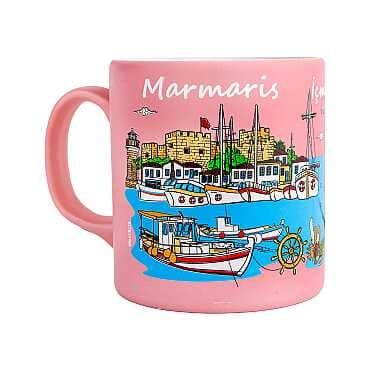 Marmaris Bölgesi Temalı Seramik Renkli Baskılı Kupa 82x90 mm