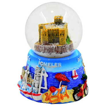 Marmaris Icmeler Turunc Polyester Snow Globe 45Mm - Thumbnail