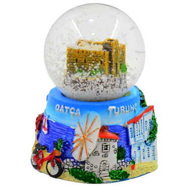 Marmaris Icmeler Turunc Polyester Snow Globe 45Mm - Thumbnail