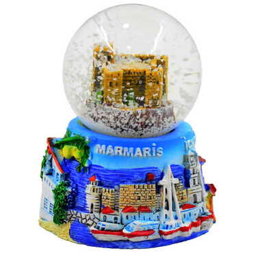 Marmaris Icmeler Turunc Polyester Snow Globe 45Mm - Thumbnail