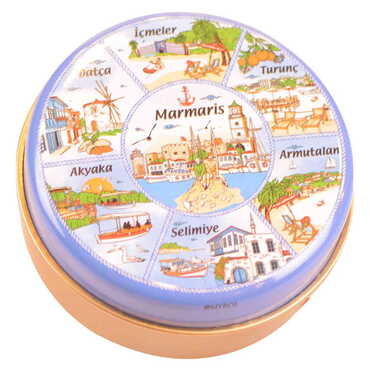 Myros - Marmaris Region Themed Custom Print Metal Tin Soap Box