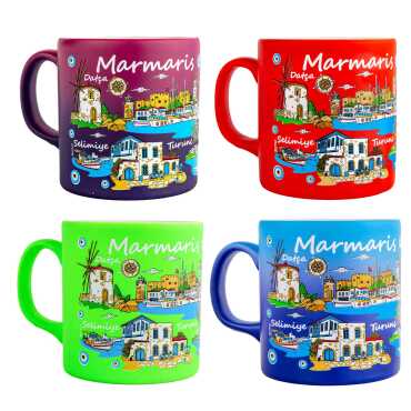 Marmaris Region Themed Customised Serigraphy Printed Ceramic Mug 82x90 mm - 3