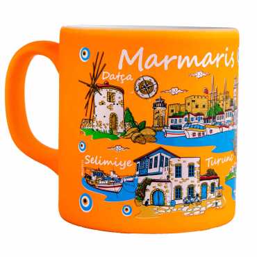 Marmaris Region Themed Customised Serigraphy Printed Ceramic Mug 82x90 mm - 6