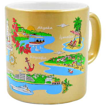 Marmaris Region Themed Customised Serigraphy Printed Ceramic Mug 82x90 mm - Thumbnail