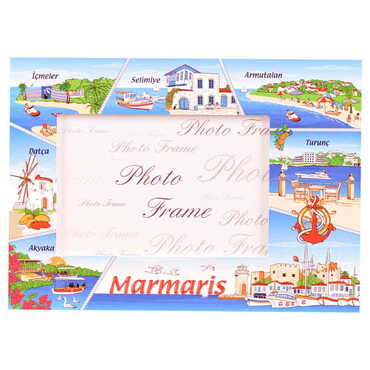 Myros - Marmaris Region Themed Epoxy Photo Frame Travel Souvenir 10x15 Cm