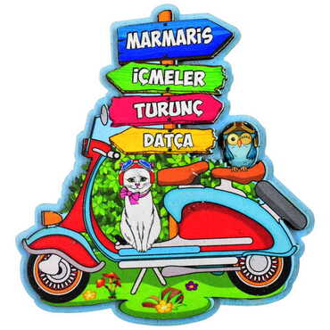 Myros - Marmaris Region Themed Wooden Customised 2D Souvenir Fridge Magnet