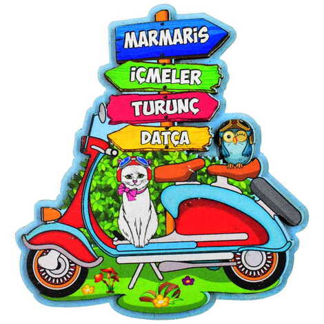 Marmaris Region Themed Wooden Customised 2D Souvenir Fridge Magnet