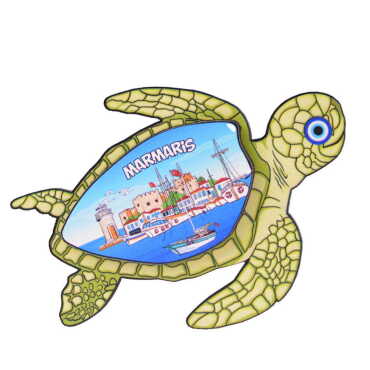 Toptan Marmaris Temalı 3D Resimli Ahşap Magnet - 23
