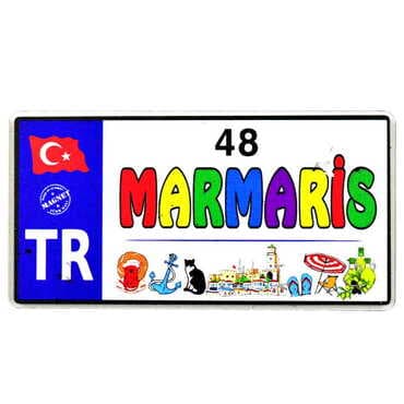Toptan Marmaris Temalı 3D Resimli Ahşap Magnet - 18