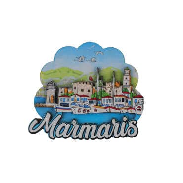 Marmaris Themed Wooden Customised 2D Souvenir Fridge Magnet