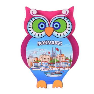 Toptan Marmaris Temalı 3D Resimli Ahşap Magnet - 20