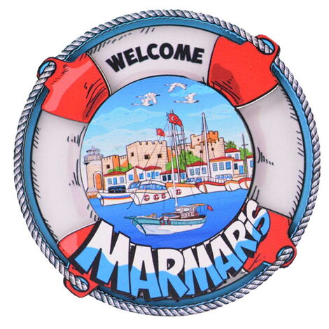 Toptan Marmaris Temalı C Serisi Resimli Ahşap Magnet 90x120 mm