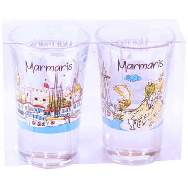 Marmaris Themed Shot Glass Set of 2 Pcs - 13