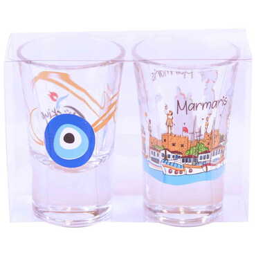 Marmaris Themed Shot Glass Set of 2 Pcs - 14