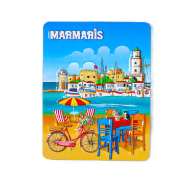 Marmaris Themed Embossed PVC Refrigerator Magnet 70x90 mm - 10