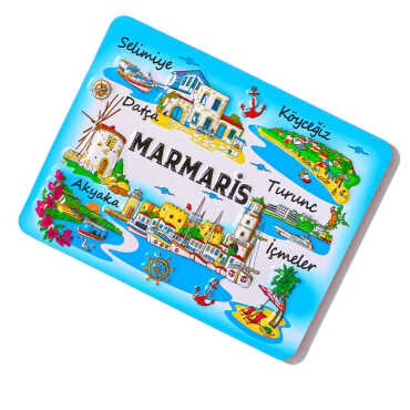 Marmaris Themed Embossed PVC Refrigerator Magnet 70x90 mm - 2
