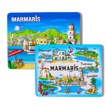 Marmaris Themed Embossed PVC Refrigerator Magnet 70x90 mm - 3