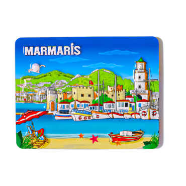 Marmaris Themed Embossed PVC Refrigerator Magnet 70x90 mm - 4