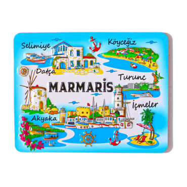 Marmaris Themed Embossed PVC Refrigerator Magnet 70x90 mm - 5