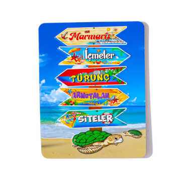 Marmaris Themed Embossed PVC Refrigerator Magnet 70x90 mm - 7