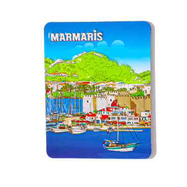 Marmaris Themed Embossed PVC Refrigerator Magnet 70x90 mm - 9