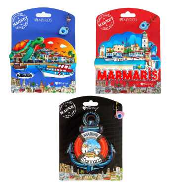 Marmaris Temalı Kartonetli Uv Polyester Magnet - 2