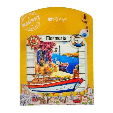 Marmaris Temalı Kartonetli Uv Polyester Magnet - 8