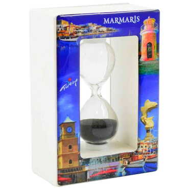 Marmaris Themed Custom Logo Printed Wooden Hourglass - Standart - 3
