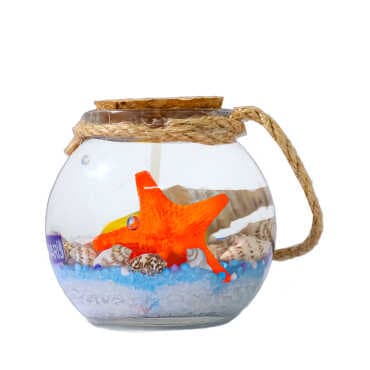 Marmaris Themed Small Glass Jar Candle with Cork Lid - Standart - 2