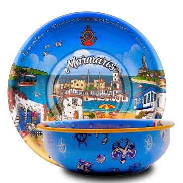 Marmaris Themed Metal Bowl 95mm