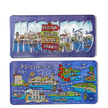 Marmaris Themed Metallic Refrigerator Magnet 50x100 mm - 2