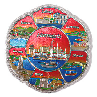 Marmaris Themed Metallic Refrigerator Magnet 70mm - 3