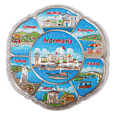 Marmaris Themed Metallic Refrigerator Magnet 70mm - 4