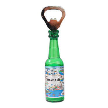 Marmaris Themed Metallic Bottle Opener Refrigerator Magnet