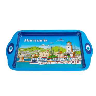 Marmaris Temalı Mini Metal Tepsi (25*16 Cm) Çift Yön Baskılı - 2
