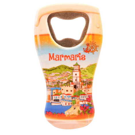 Toptan Marmaris Temalı Myros Bira Bardağı Açacak Magnet 52x97 mm - 4