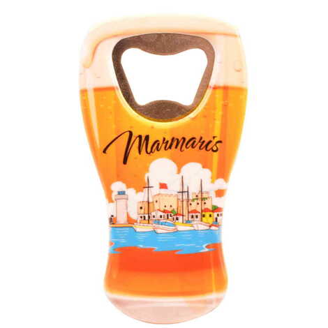 Toptan Marmaris Temalı Myros Bira Bardağı Açacak Magnet 52x97 mm - 5