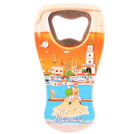 Toptan Marmaris Temalı Myros Bira Bardağı Açacak Magnet 52x97 mm - 8