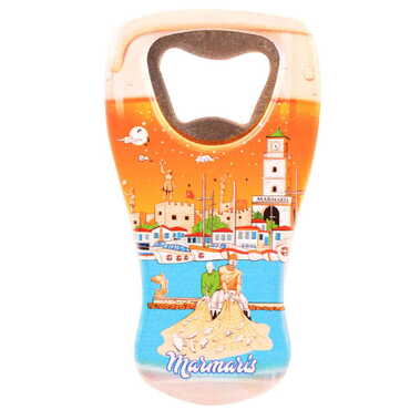 Toptan Marmaris Temalı Myros Bira Bardağı Açacak Magnet 52x97 mm - 8