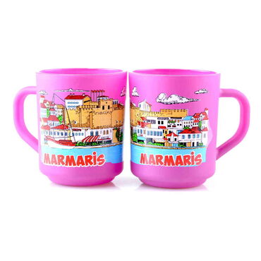 Marmaris Themed Colored Glass Mug - 5