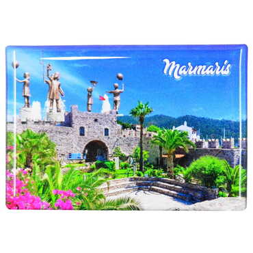 Marmaris Themed Epoxy Dome Rectangle Souvenir Fridge Magnet 80x55 cm - 11