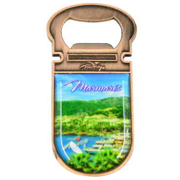 Toptan Marmaris Temalı Myros Küçük Metal Açacak Magnet - Myros