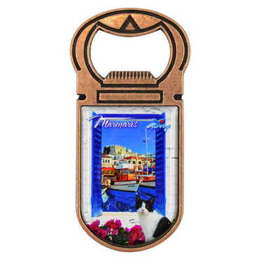 Myros - Toptan Marmaris Temalı Myros Metal Açacak Magnet 40x95 mm