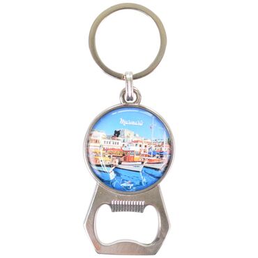 Wholesale Marmaris Themed Myros Metal Bottle Opener Keychain 35x120 mm - 4