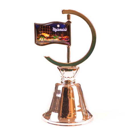 Toptan Marmaris Temalı Myros Metal Altın Renk Bayrak Çan - 4