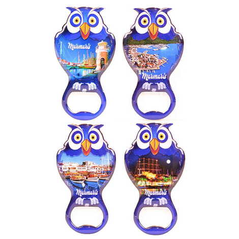 Toptan Marmaris Temalı Myros Metal Baykuş Açacak Magnet 88x47 mm - 3