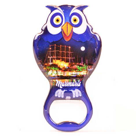 Toptan Marmaris Temalı Myros Metal Baykuş Açacak Magnet 88x47 mm - 5